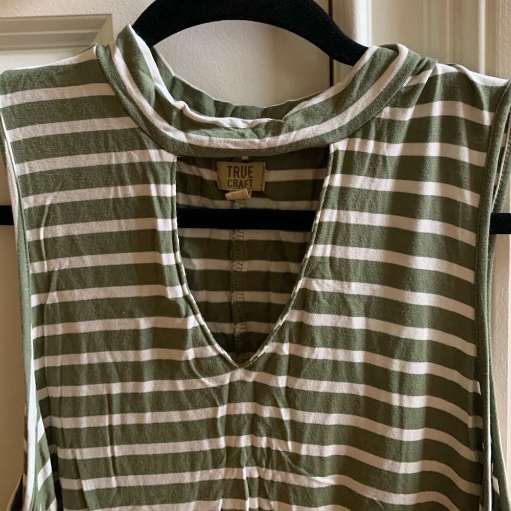 Olive Green striped tank